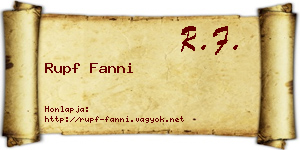 Rupf Fanni névjegykártya